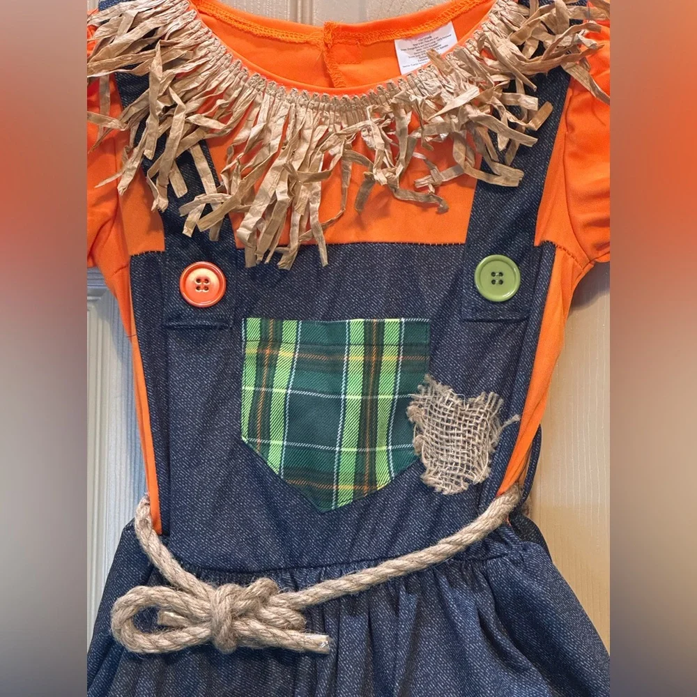 Scarecrow Girl Childs Halloween Costume Dress Size 6-6X Halloween Harvest‎